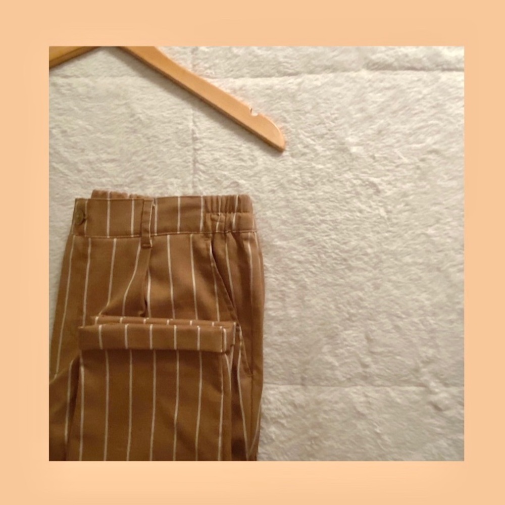 SOLD     forever21 warm brown pinstripe trousers !